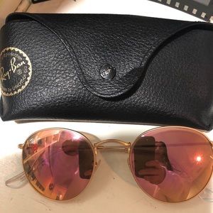 RAY BAN COPPER FLASH ROUND FLASH LENSES